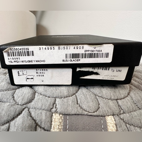 EUC🩵Saint Laurent Paris Blue Glacier Leather Y Line Flap Wallet - Picture 5 of 15